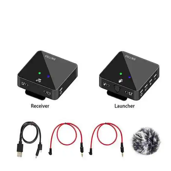 SK750 Wireless Lavalier  Microphone  for Phone DSLR Camera Smartphone 2.4GHz Wireless Mic Recording for Vlog